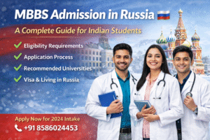 MBBS admission in Russia for Indian students with female medical students showing eligibility, admission process and study abroad guidance